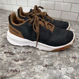 Salomon kids Black and Tan Athletic Shoes